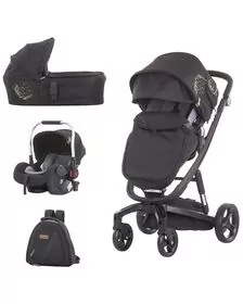 Carucior Chipolino Electra 3 in 1 gold cu cadru negru