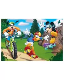 Puzzle 2 in 1 - Mickey campionul (77 piese)