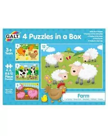 Set 4 puzzle-uri Animale de la ferma (4, 6, 8, 12 piese)