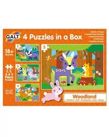 Set 4 puzzle-uri - Animalute din padure (2, 3, 4, 5 piese)