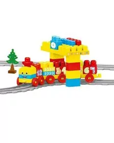 Set de constructii cu trenulet - 58 piese
