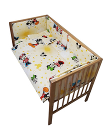 Lenjerie patut Hubners Mickey si Minnie 5 piese crem