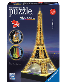 PUZZLE 3D TURNUL EIFFEL NOAPTEA, 216 PIESE