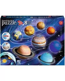 PUZZLE 3D SISTEMUL SOLAR, 27/54/72/108 PIESE