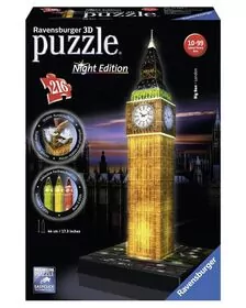 PUZZLE 3D BIG BEN, EDITIE LUMINOASA, 216 PIESE