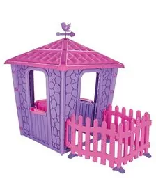 Casuta cu gard pentru copii Pilsan Stone House with Fence purple