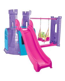 Centru de joaca Pilsan Castle Slide and Swing Set purple