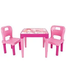 Set Masuta cu 2 scaune pentru copii Pilsan Hobby Study Table pink