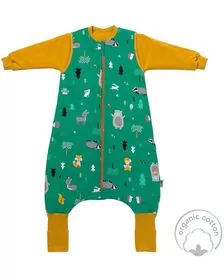 Sac de dormit cu picioruse si maneca lunga detasabila Woodland Animals 110 cm + manseta 2.5 Tog