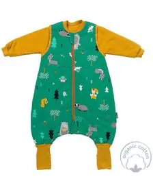 Sac de dormit cu picioruse si maneca lunga detasabila Woodland Animals 80 cm + manseta 2.5 Tog