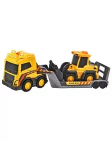 Set Dickie Toys Volvo Truck Team Camion cu remorca si buldozer