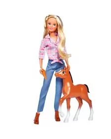 Papusa Simba Steffi Love Little Horse 29 cm cu figurina si accesorii