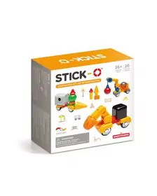 Joc cu magneti Stick-O, Set de construit vehicule, 32 piese