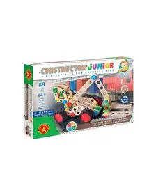 Set constructie 88 piese din lemn Constructor Junior-Motostivuitor 3in1, +4 ani, Alexander