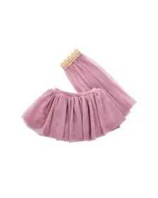 Set costum Fusta si voal cu coronita din tul pentru fetite 3-5 ani, roz, byASTRUP