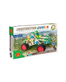 Set constructie 90 piese din lemn Constructor Junior- 3 in 1 Vehicule off road, Alexander