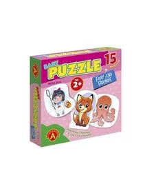 Puzzle educativ mega Box, Vulpita si prietenii, 15 imagini, +2 ani, Alexander Games