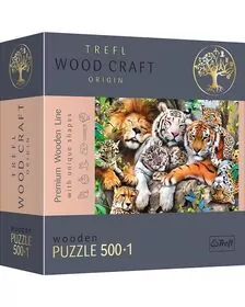 PUZZLE TREFL DIN LEMN 500+1 PIESE FELINELE DIN JUNGLA