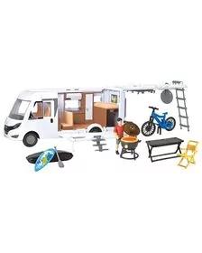 Rulota Dickie Toys Camper Hymer Camping Van Class B cu figurina si accesorii