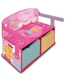 Mobilier 2 in 1 pentru depozitare jucarii Peppa Pig