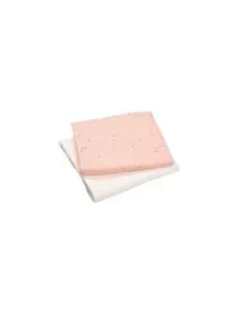 Set 2 museline bumbac organic alb si roz cu bulinute 80x80 cm