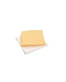 Set 2 museline bumbac organic galben si alb 80x80 cm