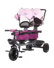 Tricicleta pentru copii gemeni Chipolino Duet peony pink