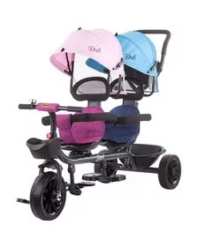 Tricicleta pentru copii gemeni Chipolino Duet pink blue