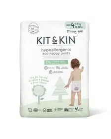 Scutece Hipoalergenice Eco Kit&Kin Pull Up Maxi, Marimea 4, 9-15 kg, 22 buc