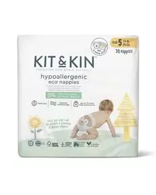 Scutece Hipoalergenice Eco Kit&Kin, Marimea 5, 11 kg+ , 30 buc
