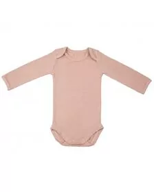 Body cu Maneca Lunga, din Bambus Misty Rose 62-68