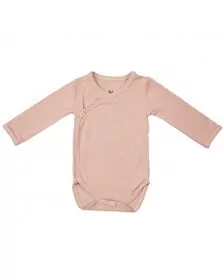 Body cu Maneca Lunga, din Bambus Misty Rose 50-56