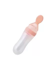 Lingurita Silicon cu Rezervor Gradat Roz 90 ml