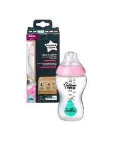 Biberon decorat 340ml, Fete, Hello, 1 buc, Tommee Tippee