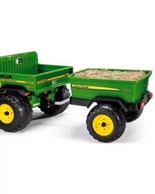Remorca Peg Perego John Deere Adventure, 3 ani+, Negru / Verde / Galben