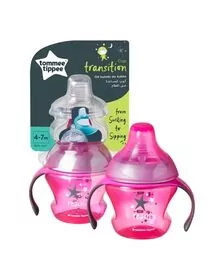 Cana de tranzitie Tommee Tippee, 150 ml, 4-7 luni, Roz, 1 buc