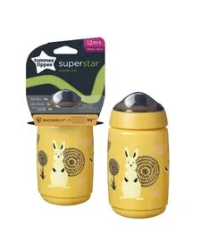 Cana Tommee Tippee Sippee cu protectie BACSHIELD™ si capac, 390 ml, 12 luni +, Galben, 1 buc
