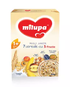 Milupa Junior 7 Cereale cu 5 Fructe, 250 g, de la 1 an