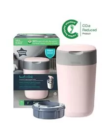 Cos pentru scutece Tommee Tippee Sangenic Twist and Click Reciclabil, Roz/Gri