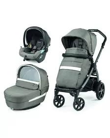 Carucior 3 in 1 Peg Perego Book, Lounge,  0 - 22 kg, City Grey, Gri / Alb