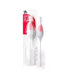 Perie pentru biberon si tetina, Tommee Tippee, Essentials, 1 buc, Roz