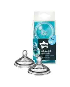 Tetina Advanced pentru biberon advanced cu sistem de ventilatie, Flux Mediu, Tommee Tippee, 2 buc