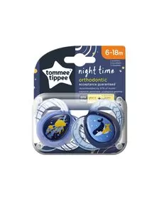 Suzeta ortodontica de noapte Tommee Tippee, 6-18 luni, Meduze/Balenute, 2 buc