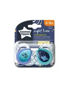 Suzeta ortodontica de noapte Tommee Tippee, 6-18 luni, Pestisori/Pisica de mare, 2 buc