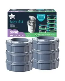 Set 6 rezerve pentru cos scutece Tommee Tippee Sangenic Twist and Click, Reciclabile