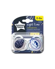 Suzeta ortodontica de noapte Tommee Tippee, 0-6 luni, Calut de mare, 2 buc