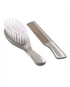 Set perie si pieptan pentru bebelusi Thermobaby-Gri