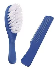Set perie si pieptan pentru bebelusi Thermobaby Blue indigo