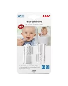 Periuta de dinti din silicon pentru folosire pe deget, 2 bucati,  REER 79249