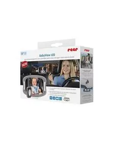 Oglinda de siguranta auto cu LED pentru monitorizare bebelusi, prindere pe tetiera, Reer BabyView 86101